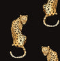 Leopard King black peel and stick wallpaper with illustrated leopards