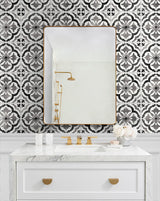 Sorento Tile Black by Daisy Bennett Peel and Stick Peel & Stick Tile Wallpaper – Daisy Bennett Designs DB20500-Sample