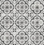 Sorento Tile black peel and stick tile-look wallpaper with ornate geometric motif