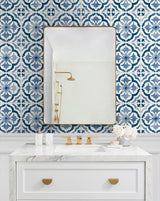 Sorento Tile Navy by Daisy Bennett Peel and Stick Tile Peel & Stick Wallpaper – Daisy Bennett Designs DB20502 -Sample