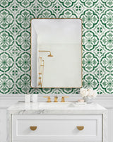 Sorento Tile Jungle Green by Daisy Bennett Peel and Stick Peel & Stick Tile Wallpaper – Daisy Bennett Designs DB20504 -Sample