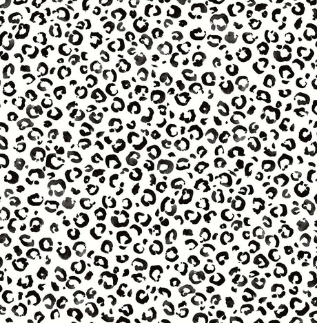 Classic Leopard black and white peel and stick animal print wallpaper