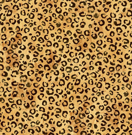 Natural tan leopard animal print peel and stick wallpaper with satin finish.