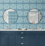 Kaleidoscope Blue by West Boulevard Collection Abstract Wallpaper – Daisy Bennett Designs DBW1000