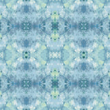 Kaleidoscope blue abstract geometric wallpaper pattern in matte finish
