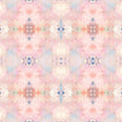 Kaleidoscope abstract wallpaper in soft pink and pastel tones with a mirrored, watercolor-like geometric motif.