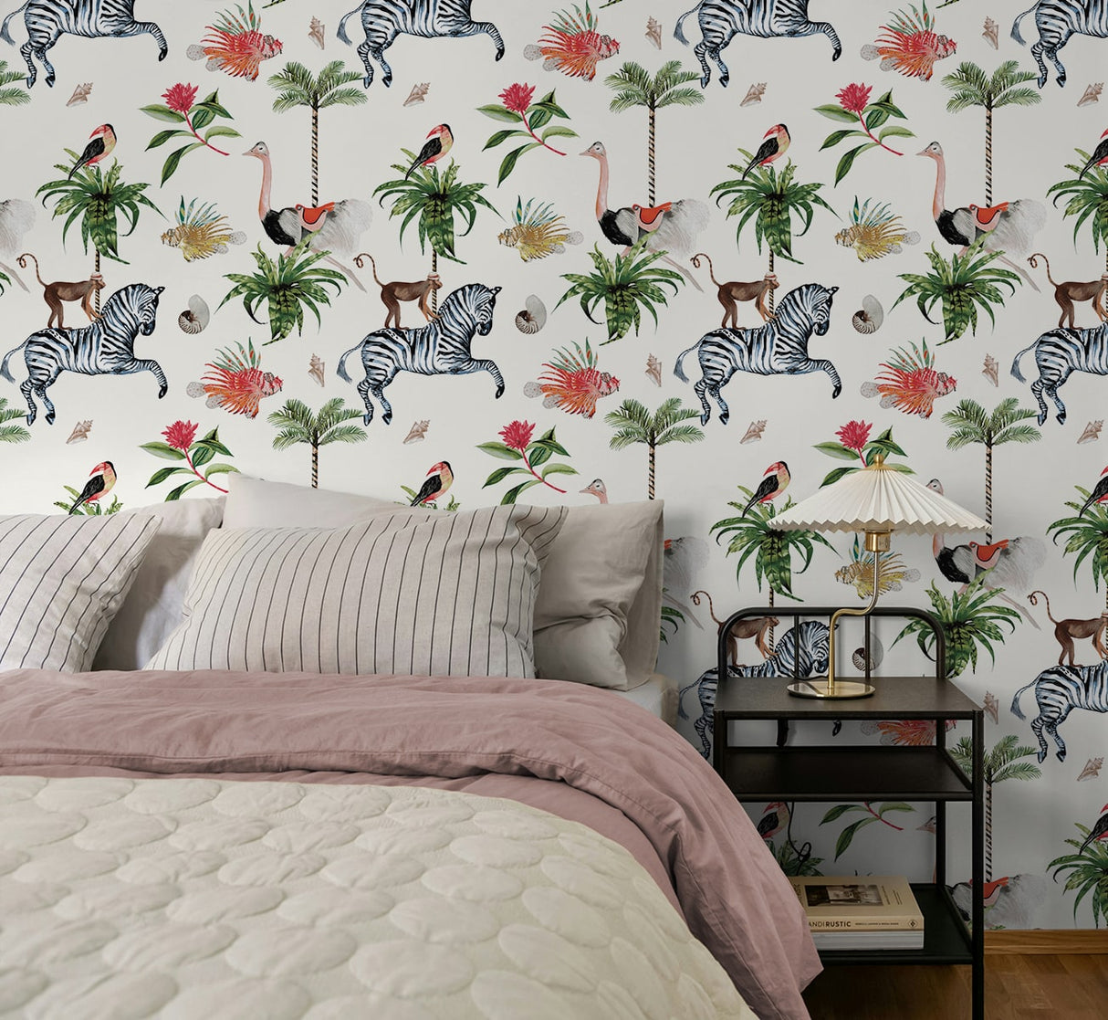 Merry Go Round Cream by West Boulevard Collection Animal Print Wallpaper – Daisy Bennett Designs DBW2005