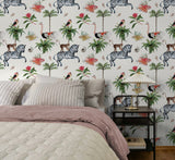 Merry Go Round Cream by West Boulevard Collection Animal Print Wallpaper – Daisy Bennett Designs DBW2005