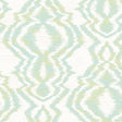 Moirella abstract wallpaper in chartreuse green on a light background, matte finish