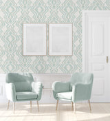 Moirella Seaglass by West Boulevard Collection Abstract Geometric Wallpaper – Daisy Bennett Designs DBW8002-Sample