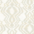 Moirella taupe abstract wallpaper with a soft ikat-inspired geometric pattern in a matte finish.