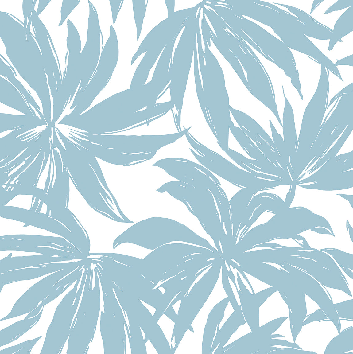 Palma Light Blue by West Boulevard Collection Botanical Wallpaper – Daisy Bennett Designs DBW9110 -Sample