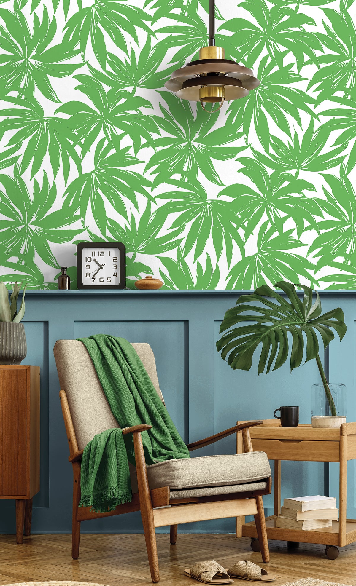 Palma Green by West Boulevard Collection Botanical Wallpaper – Daisy Bennett Designs DBW9112-Sample
