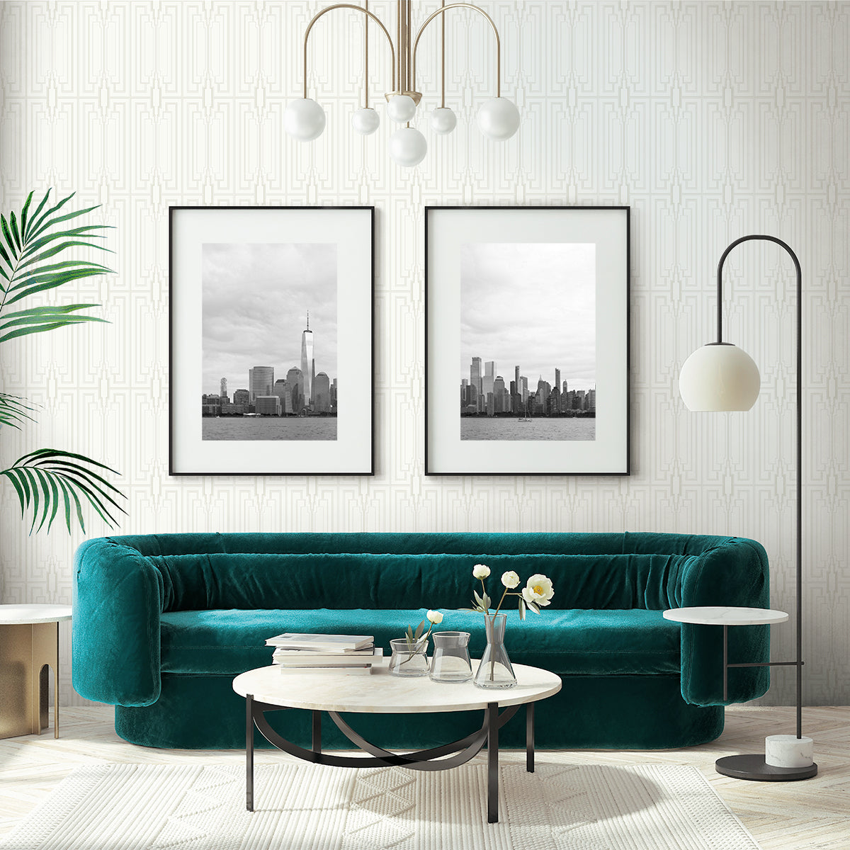 Manhattan Pearlescent by Deco 2 Geometric Wallpaper – Collins & Company DC60000