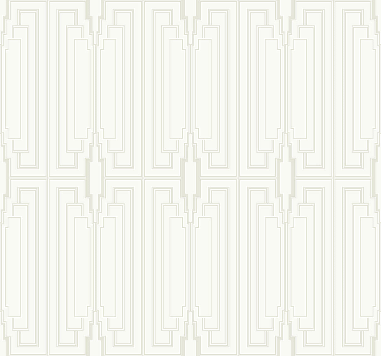 Manhattan geometric pearlescent off-white wallpaper pattern, 27 in wide