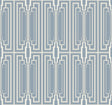 Manhattan Peacock metallic geometric wallpaper pattern in blue and white