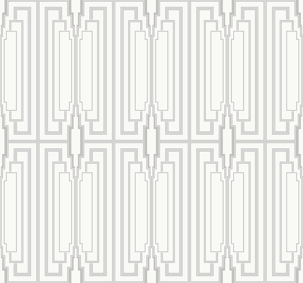 Manhattan wallpaper in a silver metallic geometric pattern