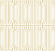 Manhattan Golden Gate geometric metallic wallpaper pattern in gold on ivory, DC60015