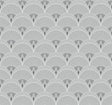 Chrysler Arches geometric wallpaper in Argos Grey with repeating art deco fan arches