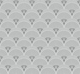 Chrysler Arches geometric wallpaper in Argos Grey with repeating art deco fan arches