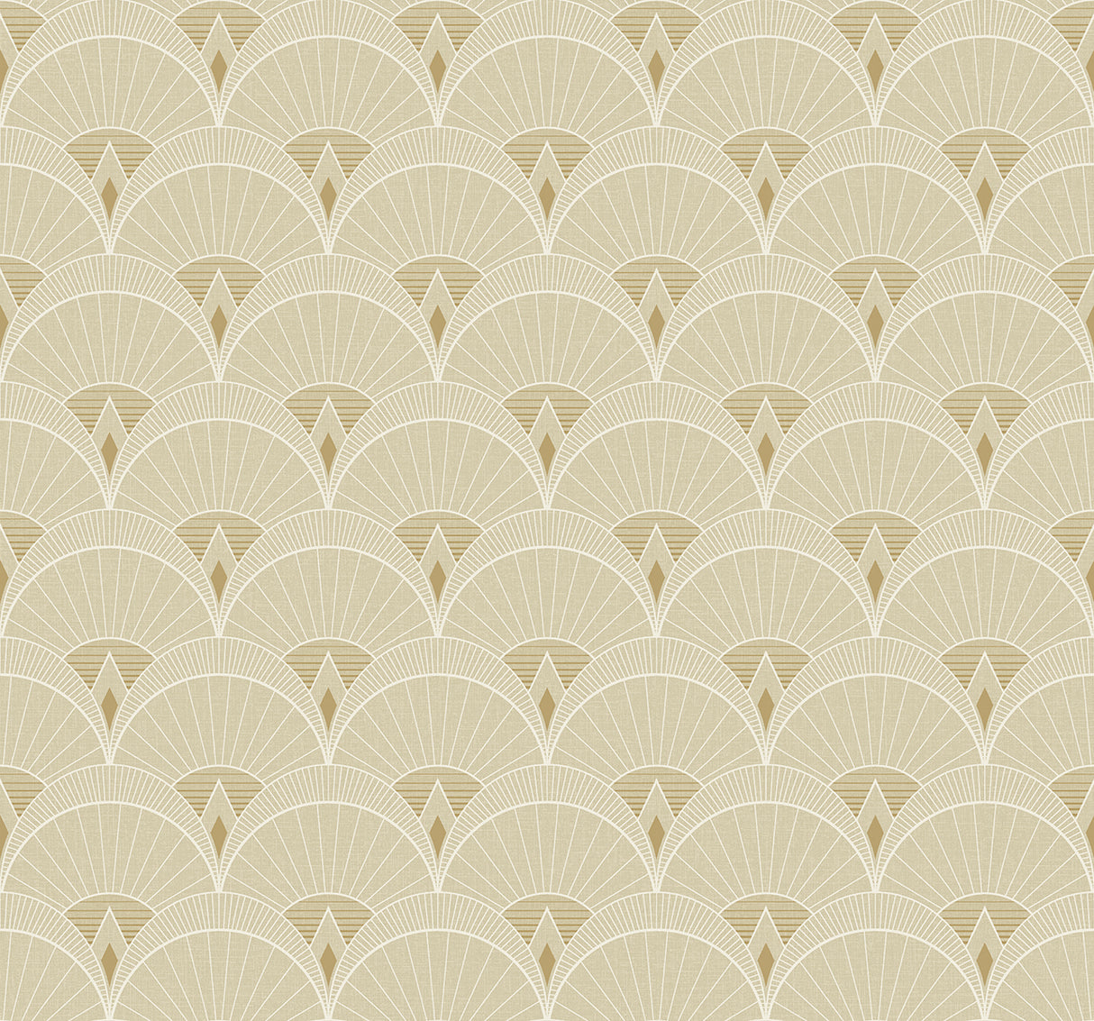 Chrysler Arches geometric fan-and-arch pattern wallpaper in soft beige