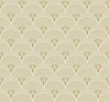 Chrysler Arches geometric fan-and-arch pattern wallpaper in soft beige