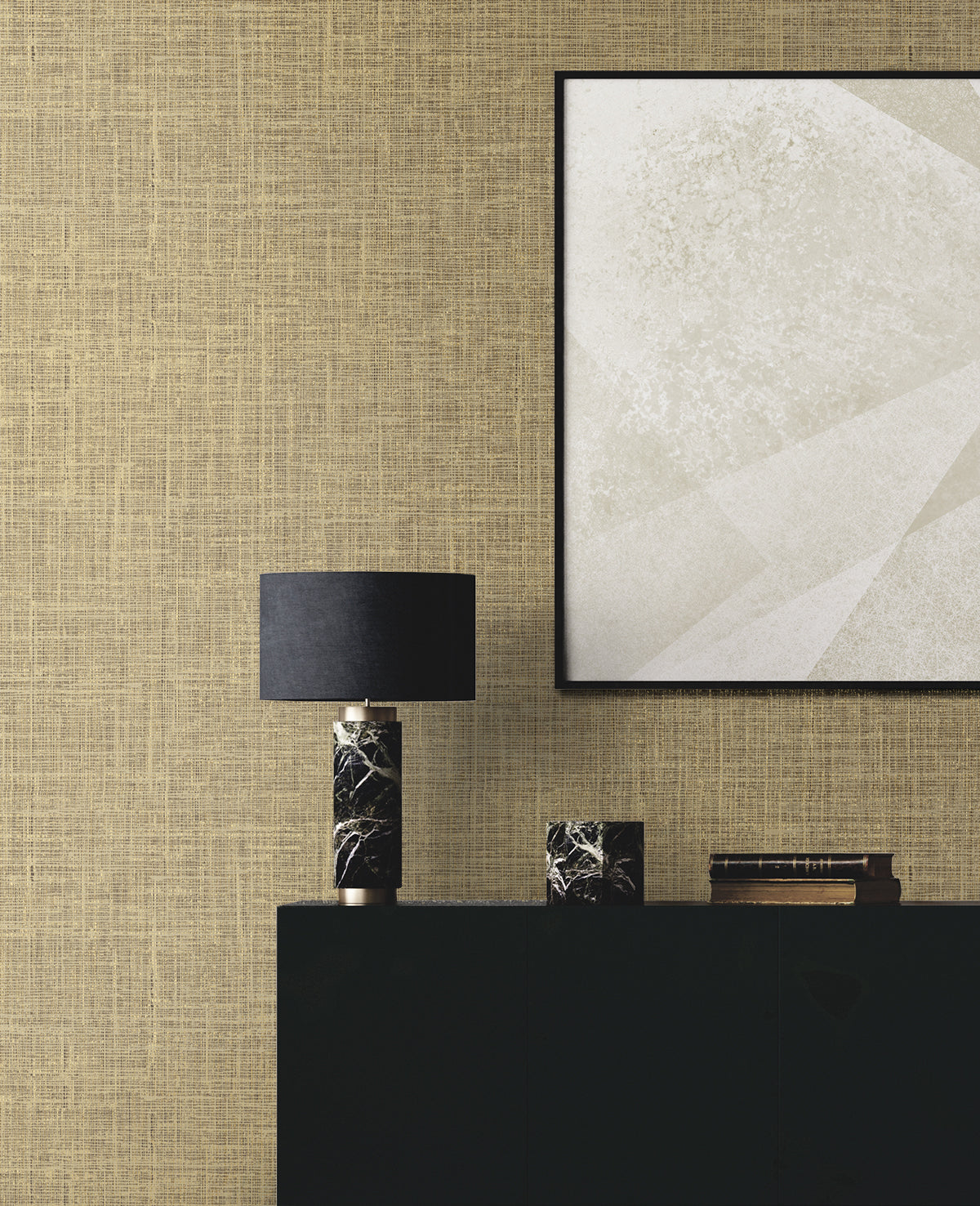Soho Linen Elk by Deco 2 Metallic Linen Texture Wallpaper – Collins & Company DC60416 -Sample