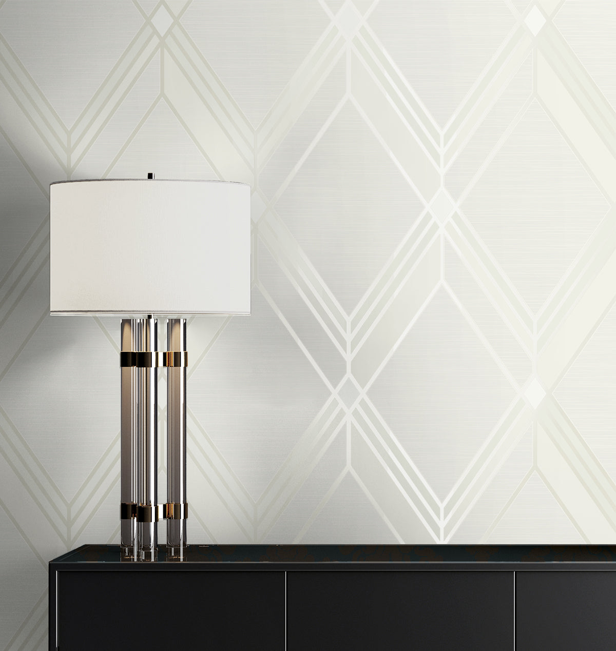 Brooklyn Diamond Metallic Pearl by Deco 2 Geometric Wallpaper – Collins & Company DC60500