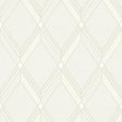 Brooklyn Diamond geometric wallpaper in metallic pearl with straight match diamond lattice pattern