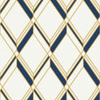 Brooklyn Diamond geometric sidewall wallpaper in metallic gold and navy