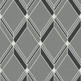 Brooklyn Diamond geometric wallpaper in grey with metallic accents