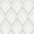 Brooklyn Diamond metallic silver geometric wallpaper pattern