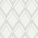 Brooklyn Diamond metallic silver geometric wallpaper pattern