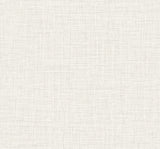 Off-white metallic faux linen texture wallpaper