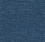 Cobalt blue textured metallic linen-look wallpaper, Glitter Faux Finish pattern