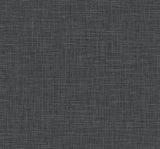 Coal metallic linen texture wallpaper with subtle faux finish