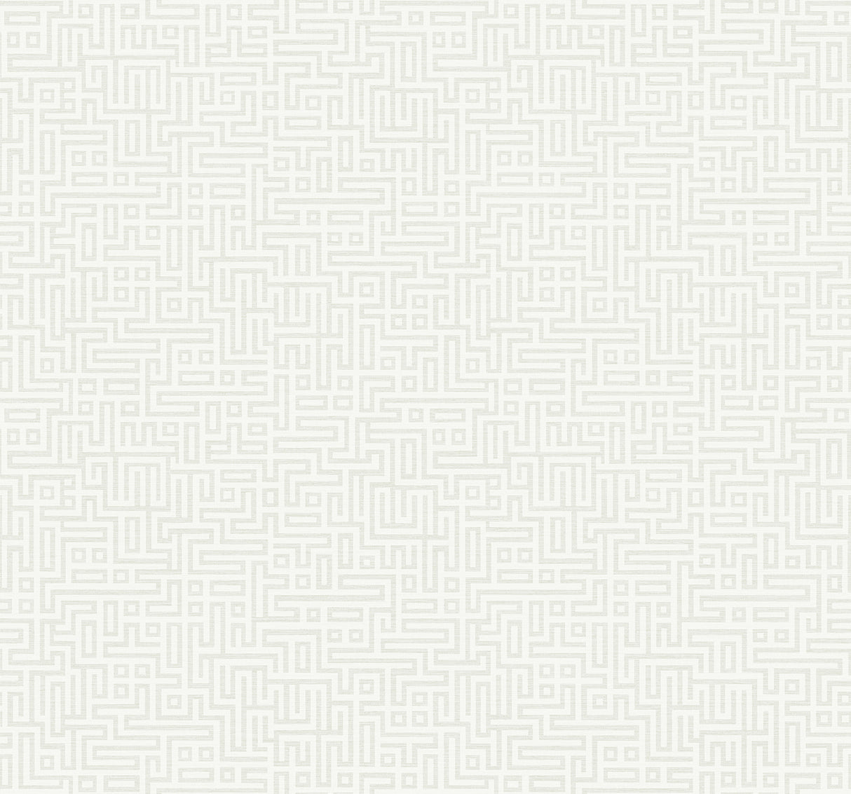 Rockefellar Maze geometric metallic wallpaper in off-white (Margalo), 27-inch wide