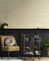 Broadway Arches Golden Nugget by Deco 2 Metallic Geometric Wallpaper – Collins & Company DC61303