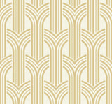 Broadway Arches wallpaper in Golden Nugget metallic geometric arch pattern