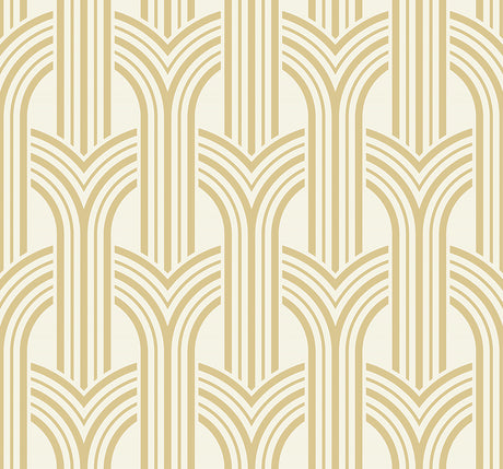 Broadway Arches wallpaper in Golden Nugget metallic geometric arch pattern