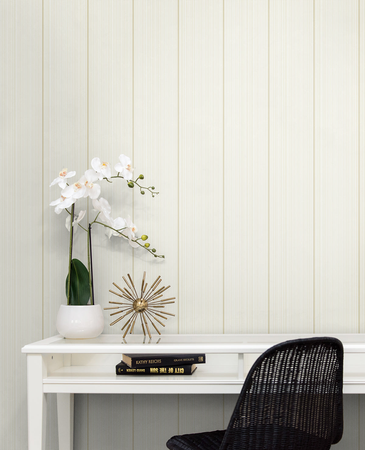 Rockefeller Stripe Honey Stick by Deco 2 Striped Wallpaper – Collins & Company DC61403 -Sample