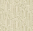 Manhattan Skyline wallpaper in Aurum with a metallic beige cityscape skyline pattern.