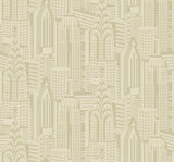 Manhattan Skyline Aurum by Deco 2 Metallic Cityscape Wallpaper – Collins & Company DC61503 -Sample