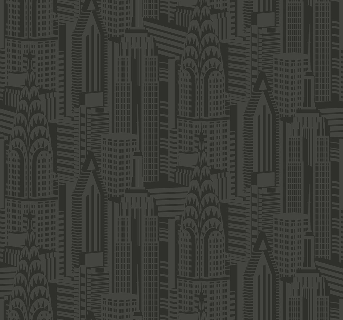 Manhattan Skyline Midnight by Collins & Company Gloss Skyline Wallpaper – Collins & Company DC61510-Sample
