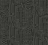 Manhattan Skyline Midnight by Collins & Company Gloss Skyline Wallpaper – Collins & Company DC61510-Sample