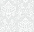 Deco Damask wallpaper in Frosty off-white with a contemporary damask motif and matte finish