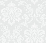 Deco Damask Frosty by Collins & Company Damask Wallpaper – Collins & Company DC61600 -Sample