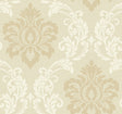 Deco Damask wallpaper in Linen with a matte finish and classic damask motif