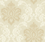 Deco Damask Linen by Deco 2 Damask Wallpaper – Collins & Company DC61605 -Sample