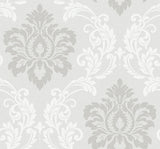 Deco Damask Cool Mist by Deco 2 Matte Damask Wallpaper – Collins & Company DC61608 -Sample
